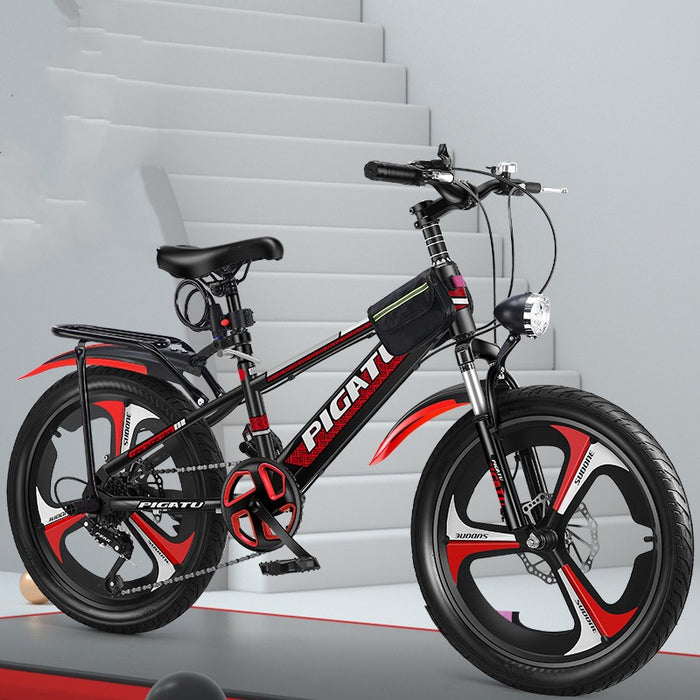 Bicicleta de montaña de velocidad variable con absorción de impactos de una sola pupila