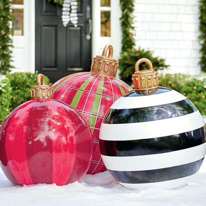 Weihnachten Ornament Ball Outdoor PVC 60CM aufblasbare dekoriert Ball PVC Giant große Kugeln Weihnachtsbaum Dekorationen Spielzeug Ball