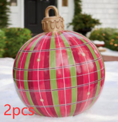 Weihnachten Ornament Ball Outdoor PVC 60CM aufblasbare dekoriert Ball PVC Giant große Kugeln Weihnachtsbaum Dekorationen Spielzeug Ball