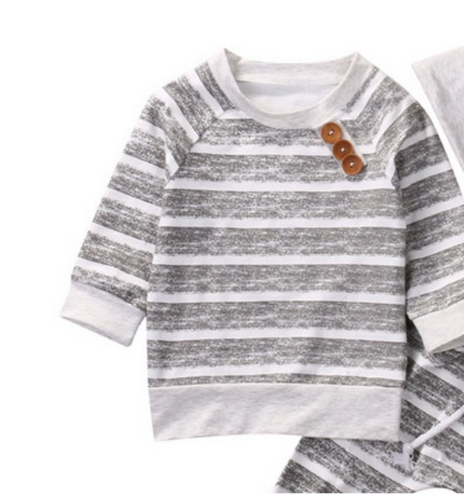 Baby Set striped print casual three-pieces set