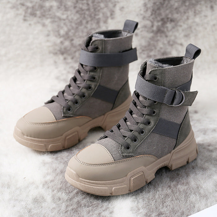 Botas altas de moto de lona