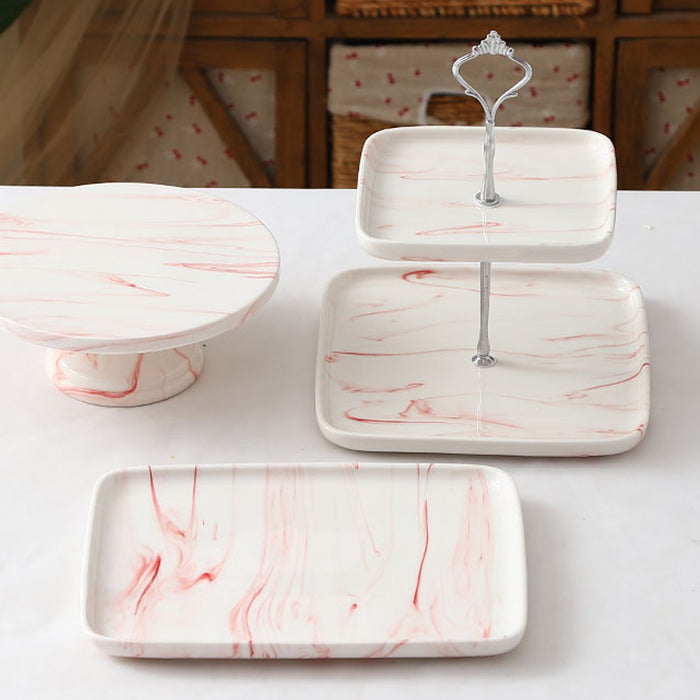 Set di decorazioni per la tavola da dessert espositore per torte con vassoio da tè