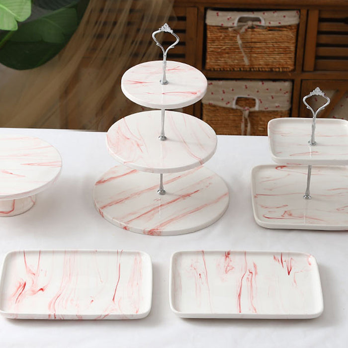 Set di decorazioni per la tavola da dessert espositore per torte con vassoio da tè