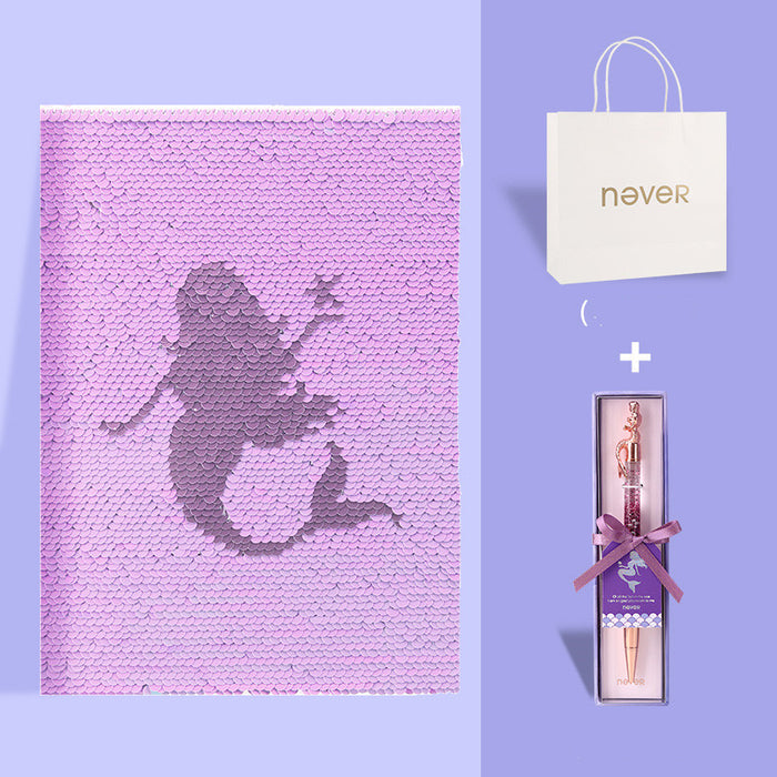 Never Mermaid Handbook A6 Loose-Leaf Notebook Detachable Loose-Leaf Notebook Book Refill Handbook Around Cute Girl Heart College Student Birthday Gift Girl