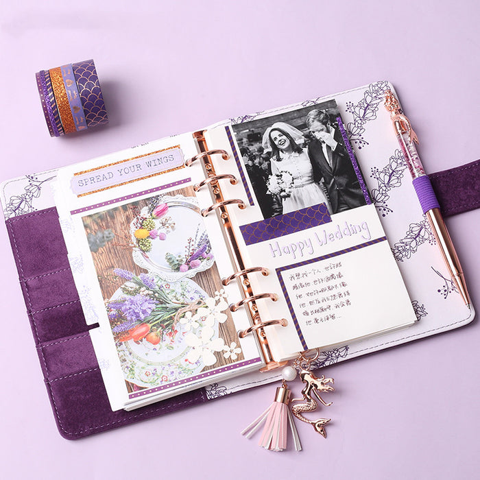 Never Mermaid Handbook A6 Loose-Leaf Notebook Detachable Loose-Leaf Notebook Book Refill Handbook Around Cute Girl Heart College Student Birthday Gift Girl