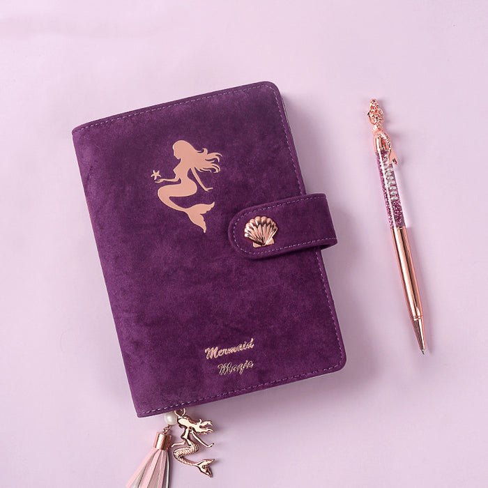 Never Mermaid Handbook A6 Loose-Leaf Notebook Detachable Loose-Leaf Notebook Book Refill Handbook Around Cute Girl Heart College Student Birthday Gift Girl