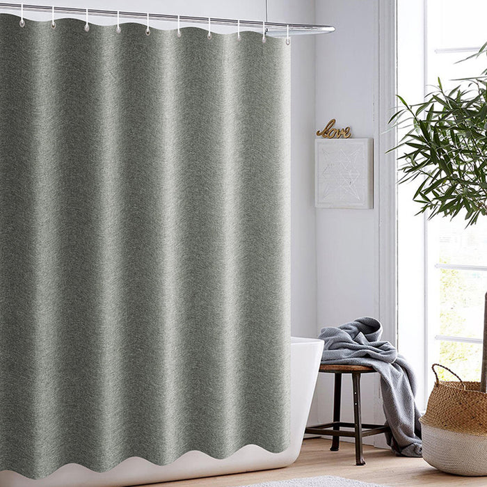 Cortinas de chuveiro cinza grossas, imitação de tecido de linho, à prova d'água, para banheira, banheiro, grande, moderna, capa de banho