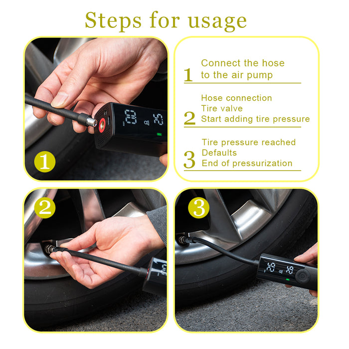 Smart Pump Car Bicycle Motorcycle Electric Pump Mountain Road Wireless Portable Air Inflator
