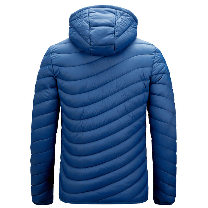 Men's Cotton-Padded Jacket With Hooded Removable Cap