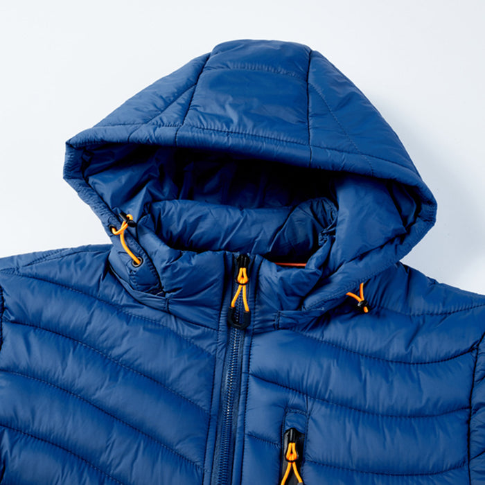Men's Cotton-Padded Jacket With Hooded Removable Cap