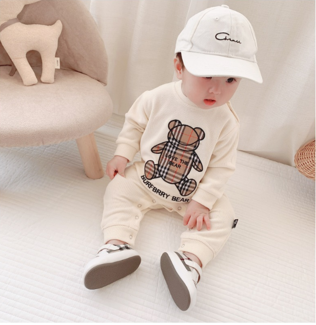 Barboteuse pour bébés garçons, barboteuse à la mode, vêtements pour enfants en bas âge, barboteuse pour filles, combinaisons à carreaux pour enfants, ours