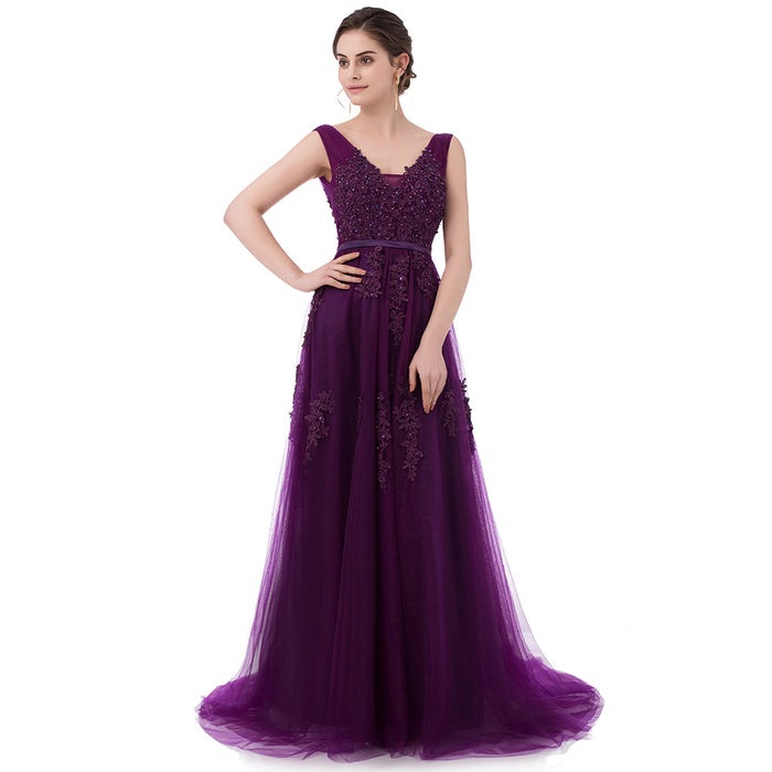 SSYFashion – Robe De soirée longue en dentelle verte, Sexy, dos nu, élégante, pour Banquet, col en v, Robe De soirée formelle