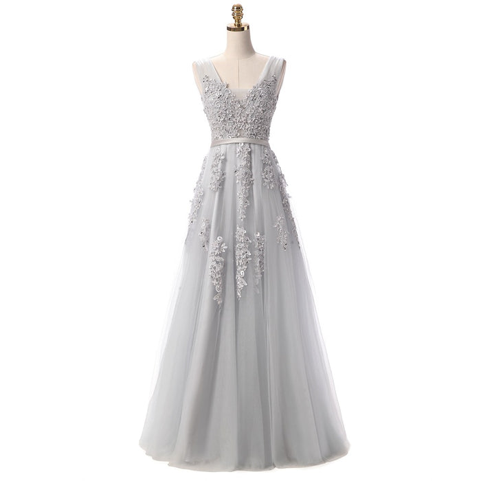 SSYFashion – Robe De soirée longue en dentelle verte, Sexy, dos nu, élégante, pour Banquet, col en v, Robe De soirée formelle