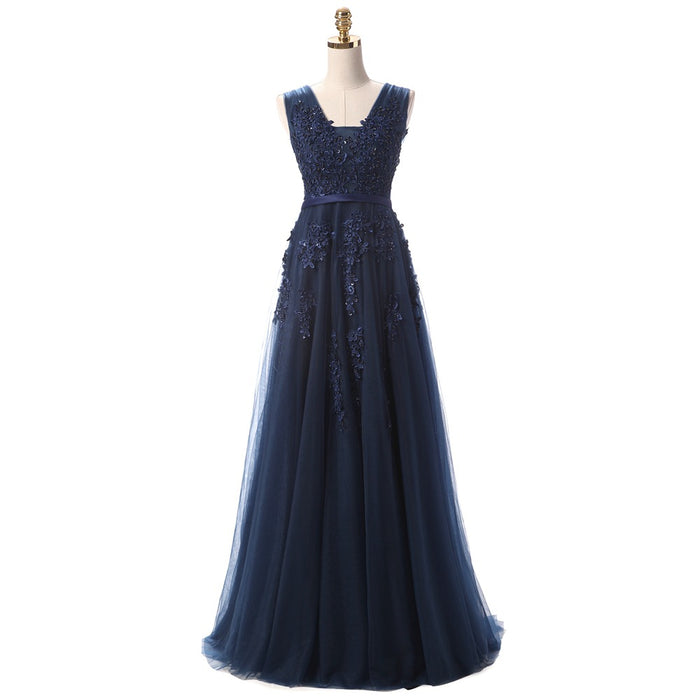 SSYFashion – Robe De soirée longue en dentelle verte, Sexy, dos nu, élégante, pour Banquet, col en v, Robe De soirée formelle