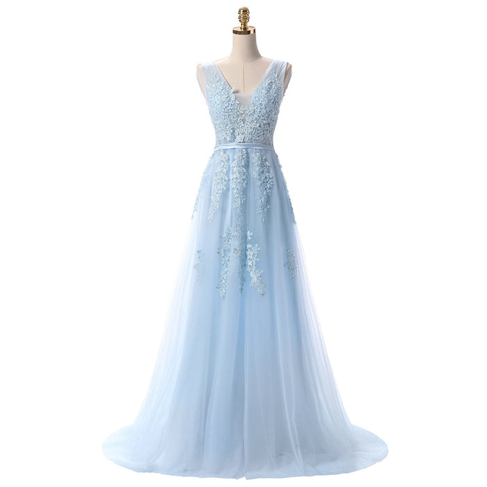 SSYFashion – Robe De soirée longue en dentelle verte, Sexy, dos nu, élégante, pour Banquet, col en v, Robe De soirée formelle