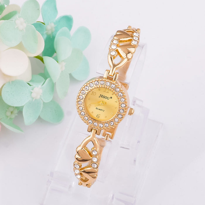 New Ladies Exquisite Watch Necklace Ring Earrings Jewelry Four-Piece Set