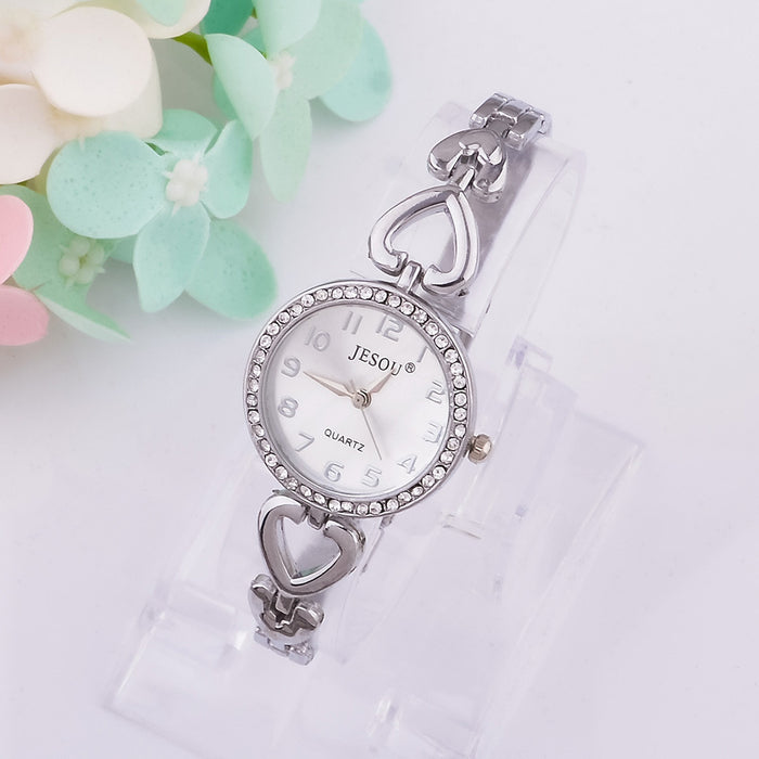 New Ladies Exquisite Watch Necklace Ring Earrings Jewelry Four-Piece Set