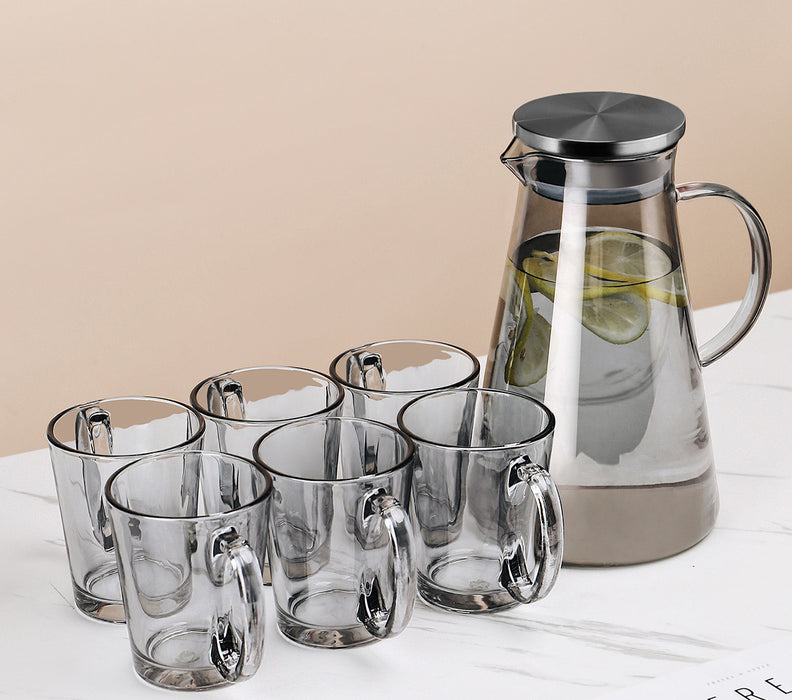 Brown Glass With Light Luxury Color Drinking Cup Female Summer Heat-resistant Tea Cup Kettle Living Room Household Set