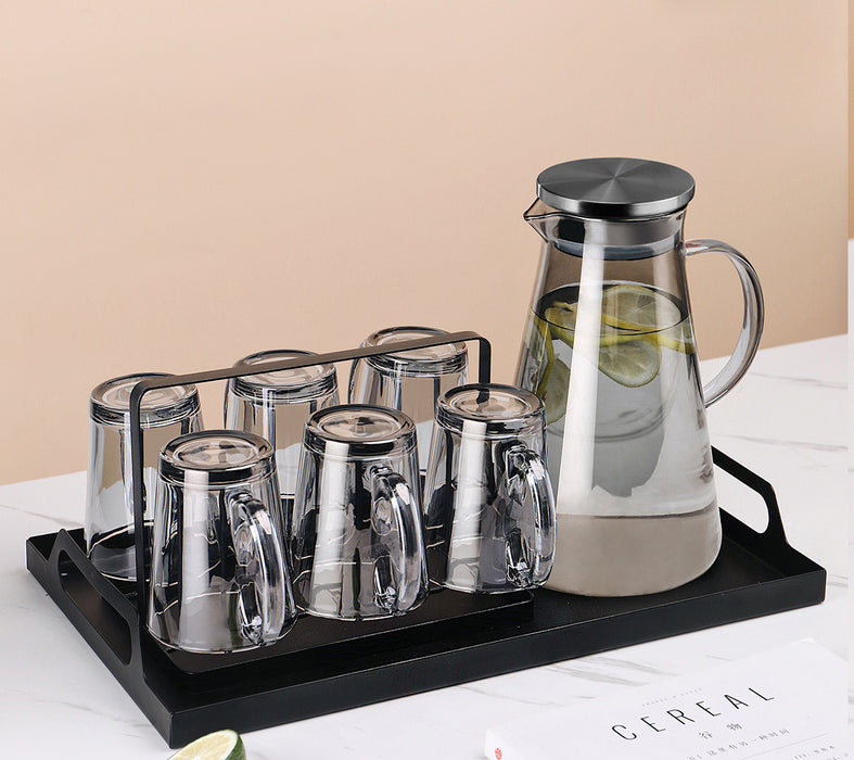 Brown Glass With Light Luxury Color Drinking Cup Female Summer Heat-resistant Tea Cup Kettle Living Room Household Set