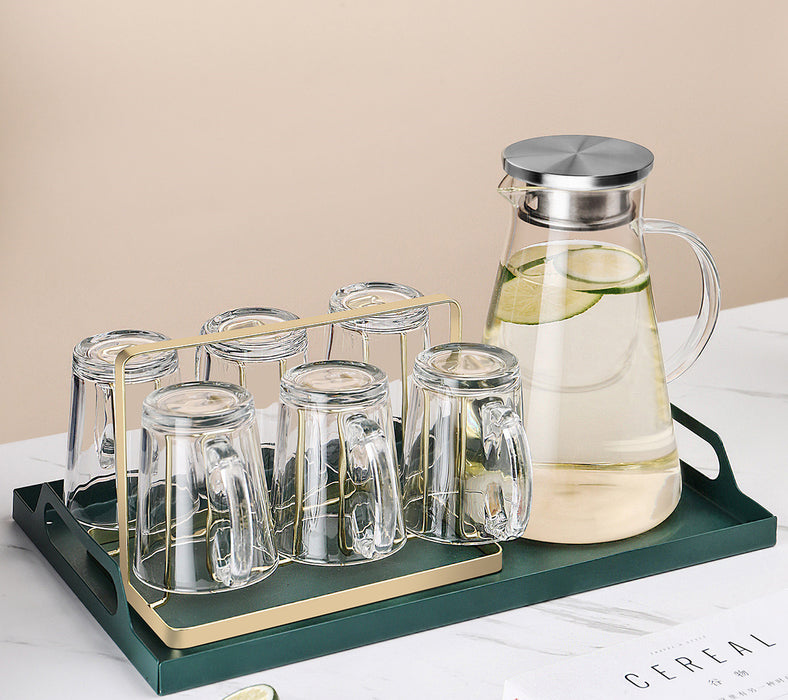 Brown Glass With Light Luxury Color Drinking Cup Female Summer Heat-resistant Tea Cup Kettle Living Room Household Set