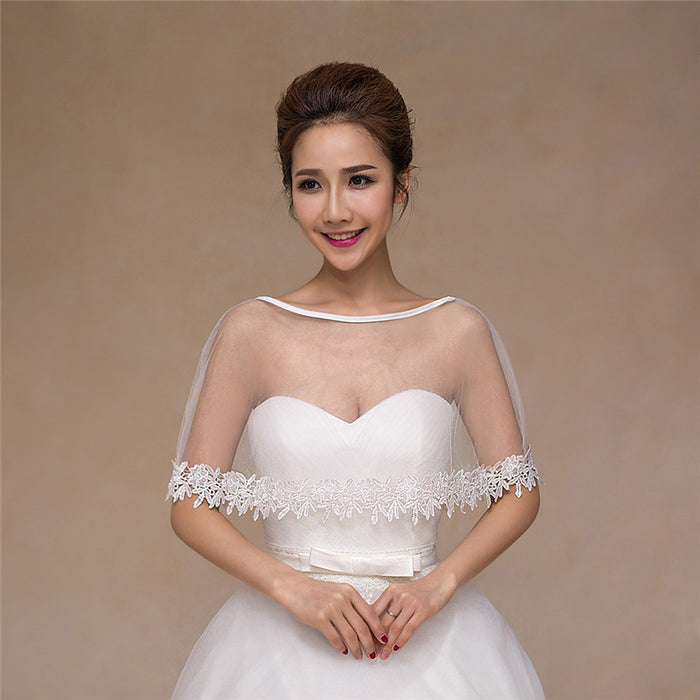 Wedding Shawl European And American White Wedding Lace Shawl