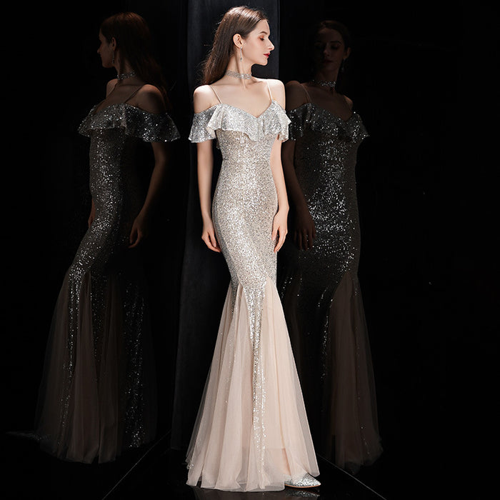 Women's Fashion Temperament Camisole Evening Dress