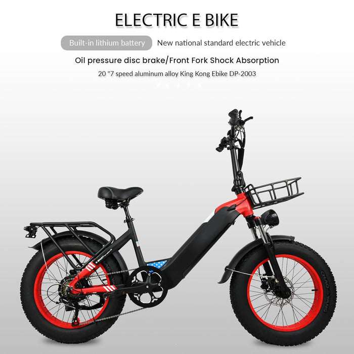 Bicicleta elétrica para adultos, moto de neve, bicicleta com pneu grosso de 20 x 4 polegadas, bicicleta elétrica com motor de 500 W, bicicleta elétrica de montanha de 25 MPH