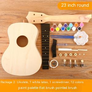 Ukulélé bricolage petite guitare Kit de matériel fait à la main peint