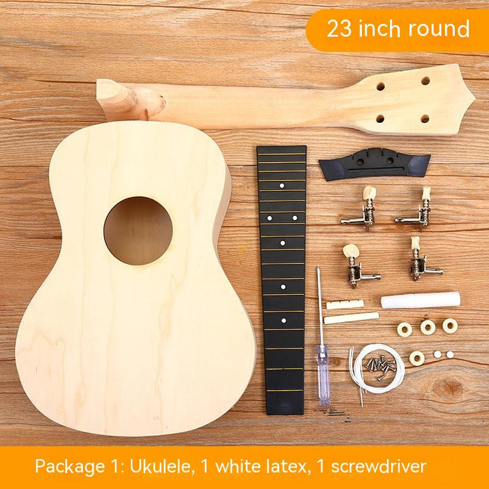 Ukulélé bricolage petite guitare Kit de matériel fait à la main peint