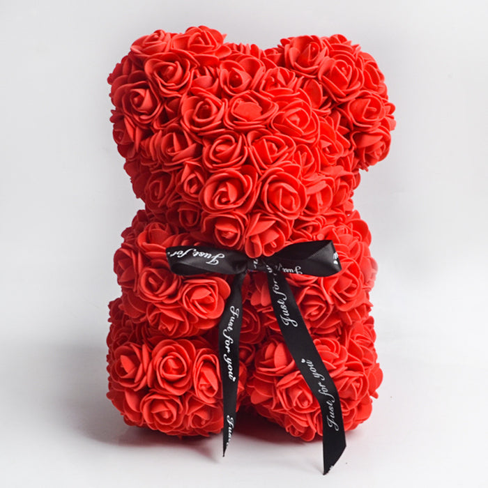 Cadeau de la Saint-Valentin Ours Rose Fleur Éternelle Ours en Peluche Rose Ours en Mousse PE 25 cm Saint Valentin