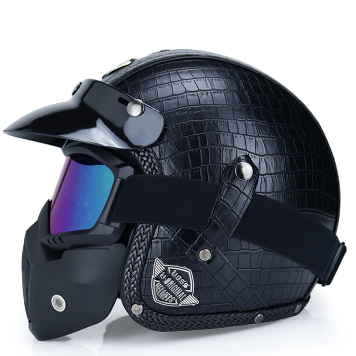 Capacete retrô para motocicleta motocicleta masculina