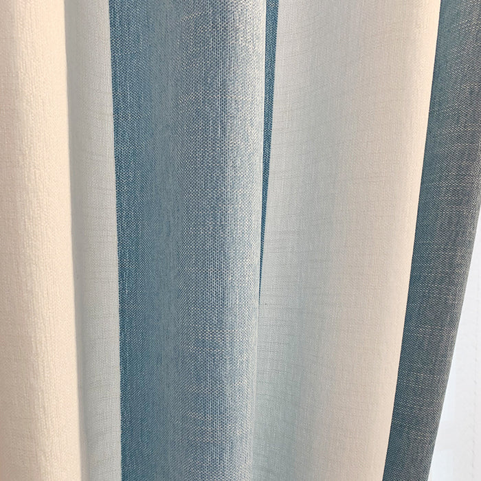 Simple Light Luxury Children's Room Cloud Yarn Blue And White Striped Cloth Chenille Curtain