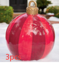 Weihnachten Ornament Ball Outdoor PVC 60CM aufblasbare dekoriert Ball PVC Giant große Kugeln Weihnachtsbaum Dekorationen Spielzeug Ball