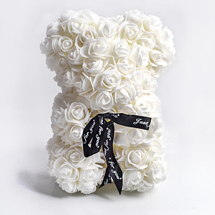 Cadeau de la Saint-Valentin Ours Rose Fleur Éternelle Ours en Peluche Rose Ours en Mousse PE 25 cm Saint Valentin