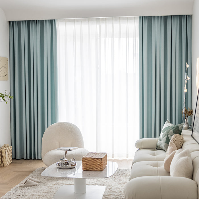 Cortinas de cor sólida de grãos de trigo para sala de estar