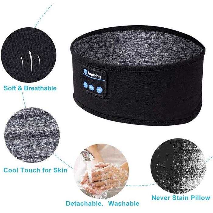 Kabellose Bluetooth-Kopfhörer zum Schlafen, Kopfband, dünn, weich, elastisch, bequem