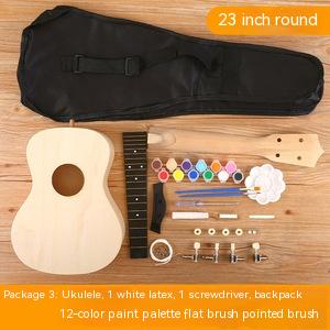 Ukulélé bricolage petite guitare Kit de matériel fait à la main peint