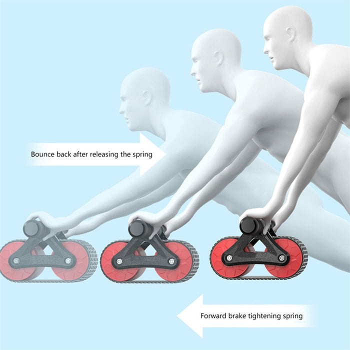 Doppelrad-Bauchtrainer für Damen und Herren, automatischer Rebound-Ab-Rad-Roller