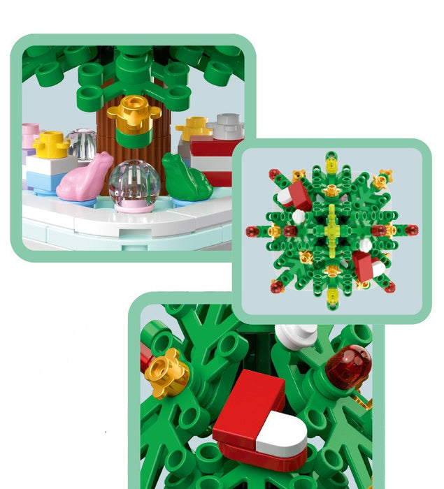 Jouet d'assemblage de bloc de construction de boîte à musique d'arbre de noël