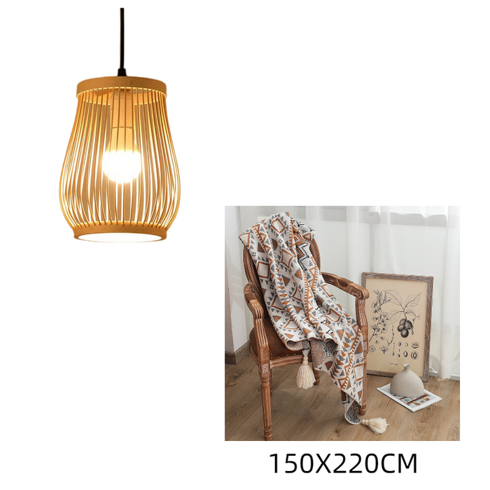 Bamboo Chandelier Personality Japanese Style Zen Bamboo Art Lantern