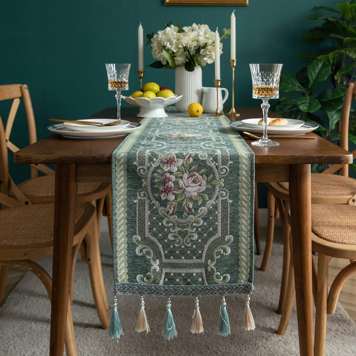 Modern Minimalist Table Runner Christmas Chenille Tassel Household Tablecloth Polyester Tablecloth