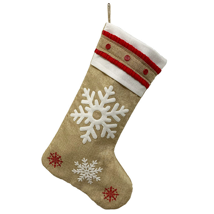 Snowman Old man deer snowflake linen Christmas stockings