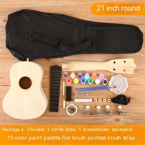 Ukulélé bricolage petite guitare Kit de matériel fait à la main peint