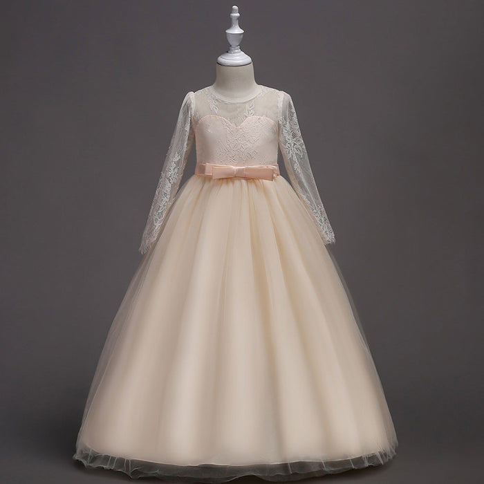 Kids Long Flower Girl Dress Dress