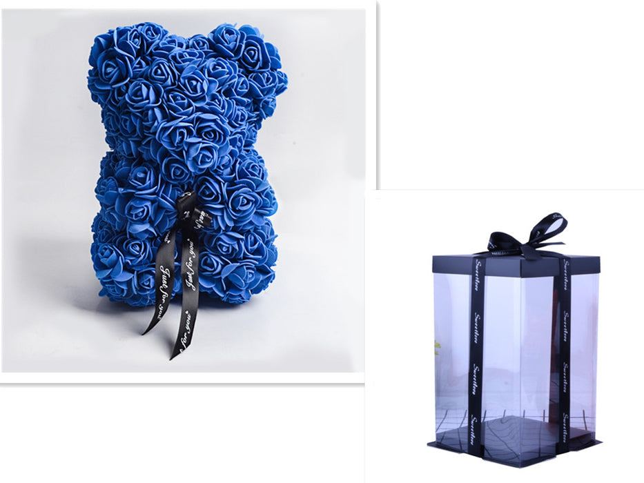 Cadeau de la Saint-Valentin Ours Rose Fleur Éternelle Ours en Peluche Rose Ours en Mousse PE 25 cm Saint Valentin