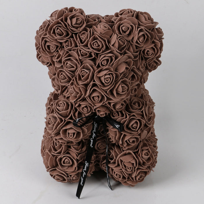 Cadeau de la Saint-Valentin Ours Rose Fleur Éternelle Ours en Peluche Rose Ours en Mousse PE 25 cm Saint Valentin
