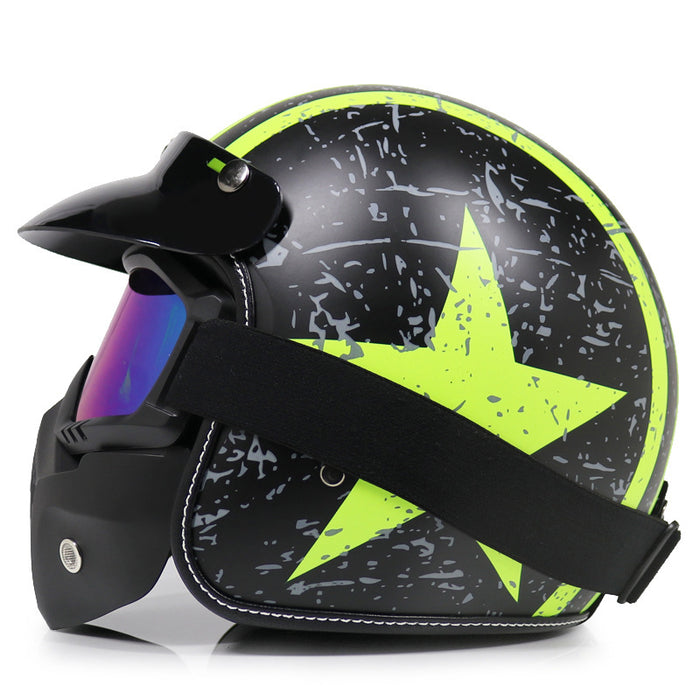 Capacete retrô para motocicleta motocicleta masculina