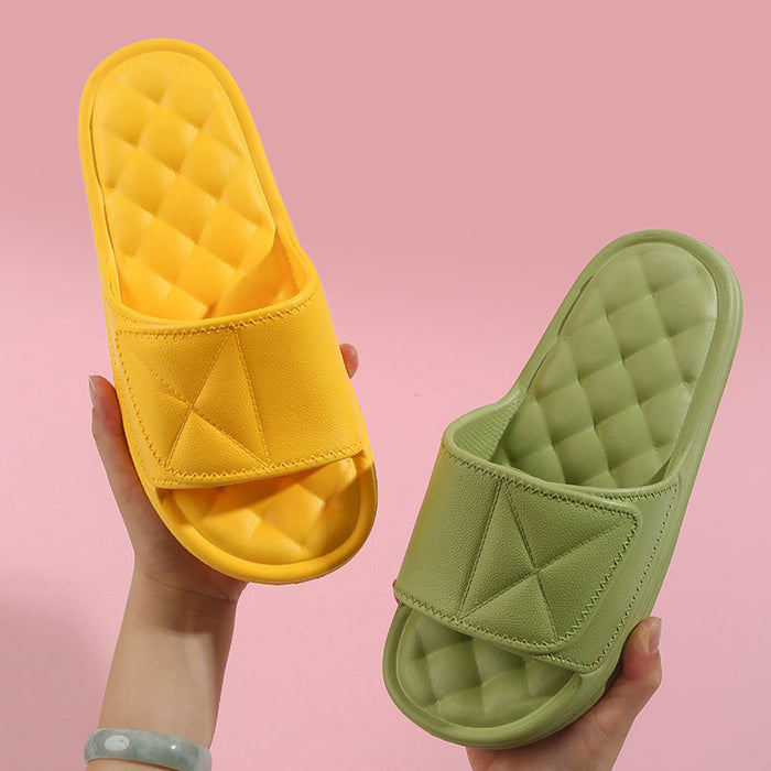 Zapatillas de verano Zapatillas de baño con diseño a cuadros para zapatos de mujer