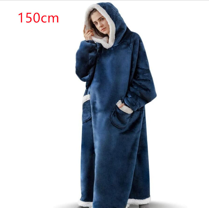 Couverture à capuche TV d'hiver, vêtements chauds pour la maison, pull surdimensionné avec poches pour femmes et hommes