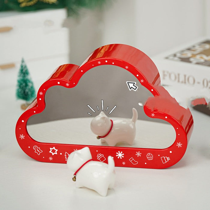 Natal novo estilo montado bloco de construção brinquedos nuvem noite lâmpada espelhos decorativos quadro luzes mesa led criativo quarto artesanal presentes aniversário